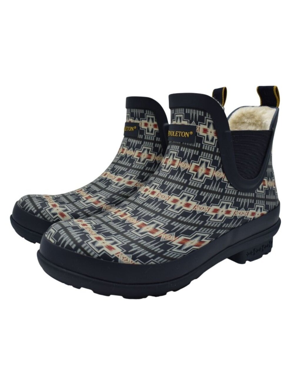 Pendleton Womens Size 7 Harding Faux Fur‎ Lined Navy Chelsea Rain Boots Shoes